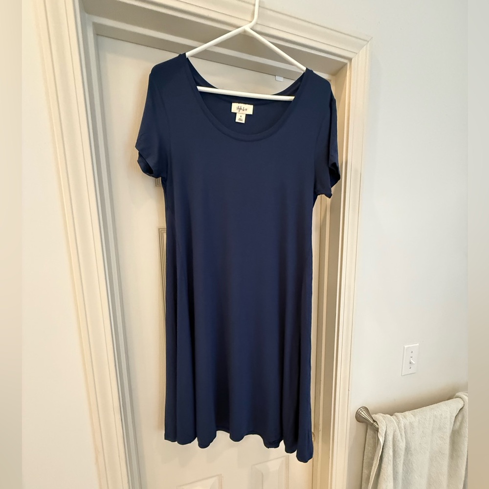 Navy Blue Crew Neck Tee